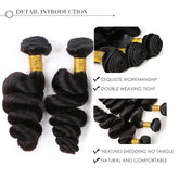3 Natural Black Loose Wave Bundles Package
